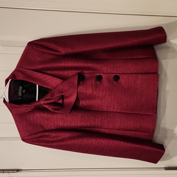 Kasper Magenta Bow Suit Jacket - Picture 3 of 16